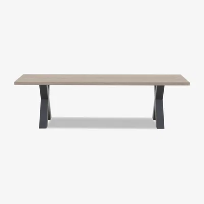 Furniture Village Bodahl - Compact Terra Dining Bench with X-Shaped Legs - 140-cm - White Wash