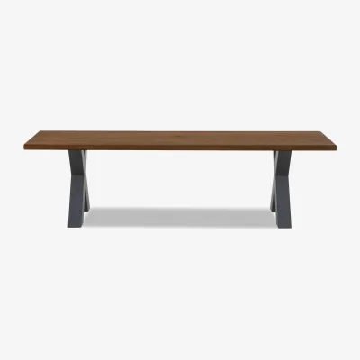 Furniture Village Bodahl - Terra Compact Dining Bench with X Shaped Legs - 160-cm - Desert