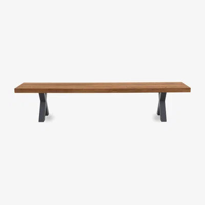 Furniture Village Bodahl - Njord Dining Bench with Metal X-Shaped Legs - 260-cm - Oiled