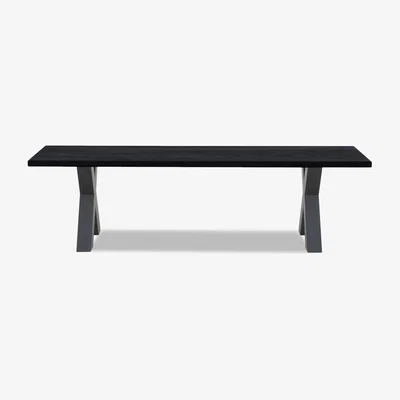 Furniture Village Bodahl - Compact Terra Dining Bench with X-Shaped Legs - 140-cm - Mocca Black