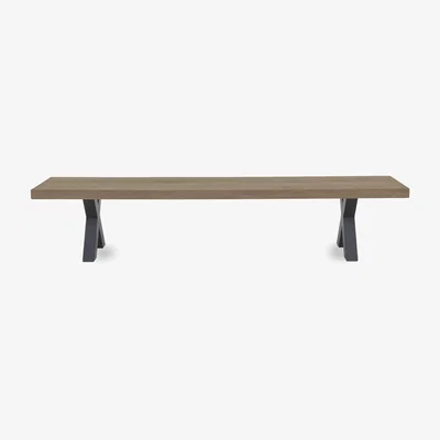 Furniture Village Bodahl - Njord Dining Bench with Metal X-Shaped Legs - 180-cm - Vintage Grey