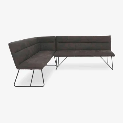 Furniture Village Ruben Faux Suede Left Hand Facing Corner Dining Bench