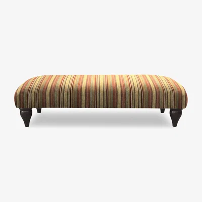 Furniture Village Parker Knoll - Plaza Bench Footstool - Baslow Stripe Gold