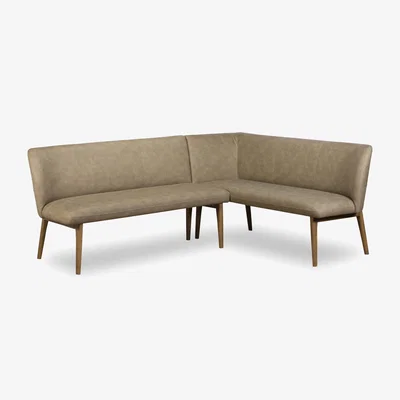 Furniture Village Sansa Faux Leather Right Hand Facing Corner Dining Bench with Wooden Legs - In Time for Christmas