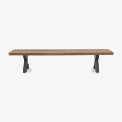 Furniture Village Bodahl - Njord Dining Bench with Metal X Shaped Legs - 220-cm
