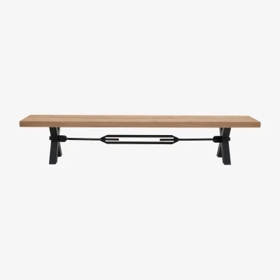 Furniture Village Bodahl - Terra Dining Bench with Tension Bolt X-Leg - 180-cm