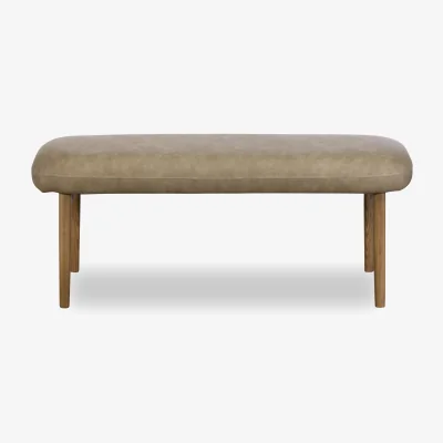 Furniture Village Sansa Faux Leather Standard Dining Bench with Wooden Legs - In Time for Christmas