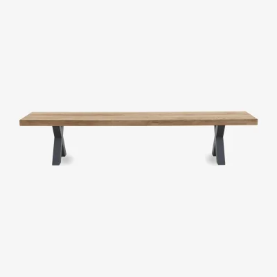 Furniture Village Bodahl - Njord Dining Bench with Metal X Shaped Legs - 240-cm