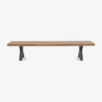 Furniture Village Bodahl - Njord Dining Bench with Metal X-Shaped Legs - 200-cm - Old Bassano