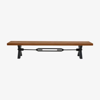 Furniture Village Bodahl - Terra Dining Bench with Tension Bolt X-Leg - 260-cm - Old Bassano