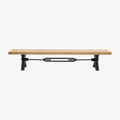 Furniture Village Bodahl - Terra Dining Bench with Tension Bolt X-Leg - 280-cm - Bianca