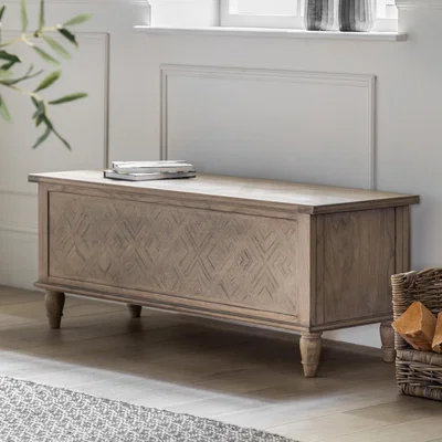 Furniture123 Wooden Farmhouse Hallway Bench with storage Maverick- Caspian House