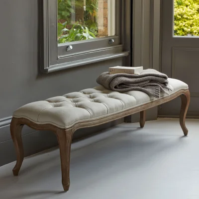 Feather & Black Sienna Bench - Natural / Weathered Oak