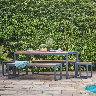 Graham & Green Filey Table and Bench Set