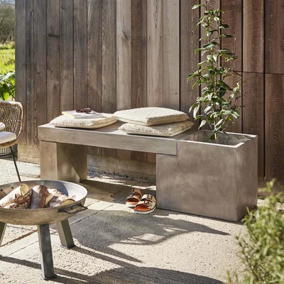 Graham & Green Concrete Bench Planter