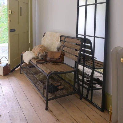 Graham & Green Wooden Bench with Baskets