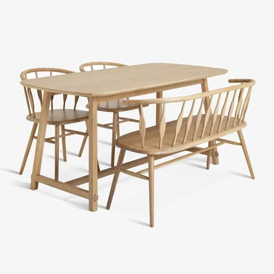 Habitat Habitat x Morris & Co. Canterbury Oak Table, Bench & 2 Chair