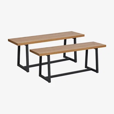 Habitat Habitat Nomad Pair of Dining Benches - Oak Effect