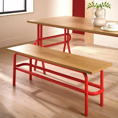Habitat Habitat Ballon Metal Dining Bench - Red