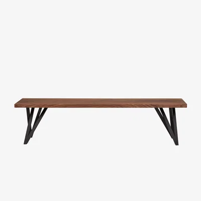 Heal's Heal's Vienna Bench 220x35cm Smoked Oiled Oak Natural Edge Filled - Heal's UK Furniture