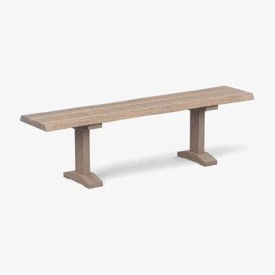 Heal's Heal's Lisbon Bench 220x35cm Grey Oak Natural Edge Filled - Heal's UK Furniture