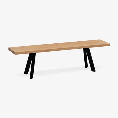 Heal's Heal's Madrid Bench 180x35cm White Oiled Oak Natural Edge Not Filled - Heal's UK Furniture