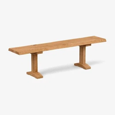 Heal's Heal's Lisbon Bench 160x35cm Natural Oiled Oak Natural Edge Not Filled - Heal's UK Furniture
