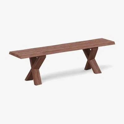 Heal's Heal's Oslo Bench 240x35cm Walnut Natural Edge Filled - Heal's UK Furniture