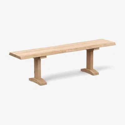 Heal's Heal's Lisbon Bench 220x35cm White Oak Natural Edge Filled - Heal's UK Furniture