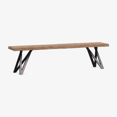 Heal's Heal's Vienna Bench 240x35cm Grey Oiled Oak Natural Edge Filled - Heal's UK Furniture