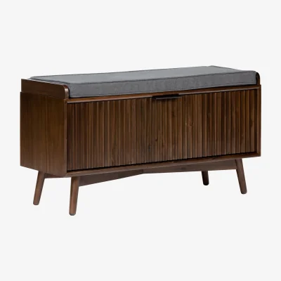 Homebase Harley Acacia Hallway Storage Bench