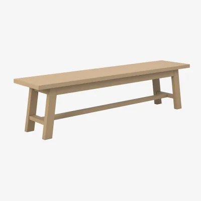 Homebase Drift 4 Seater Wooden Bench - Latte
