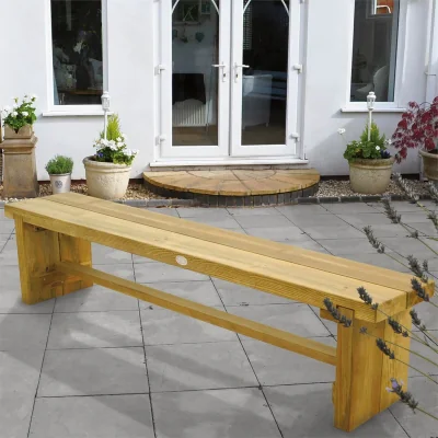 Homebase Forest Double Wooden Sleeper Bench - 1.8m