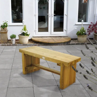 Homebase Forest Double Wooden Sleeper Bench - 1.2m