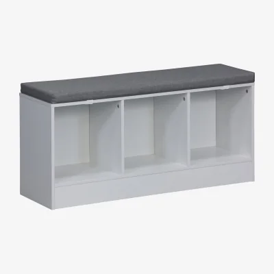 Homebase Trent Hallway Storage Bench - White & Grey
