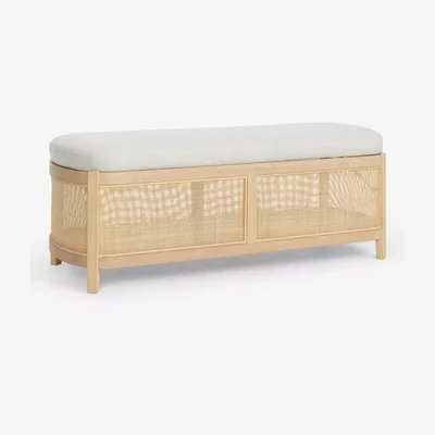John Lewis John Lewis Gondola Bench, Light Wood Frame, Aim Sunday Natural
