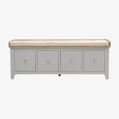 John Lewis Cotswold Chester 4 Drawer Shoe Bench, Dove Grey
