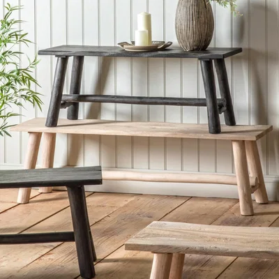 Knees Alberta 145cm Light Rustic Mango Wood Dining Bench