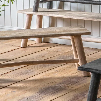 Knees Alberta 110cm Light Rustic Mango Wood Dining Bench