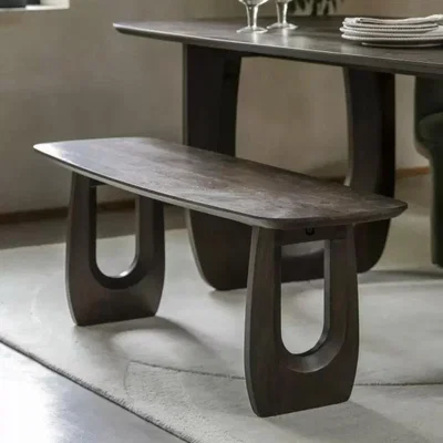 Knees Arc 120cm Mango Wood Dining Bench - Walnut