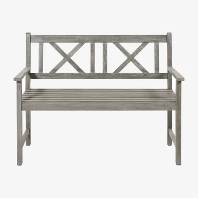 La Redoute Cambridge 3 Seat Antique Grey Wooden Bench