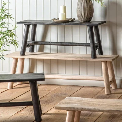 La Redoute Anantapur Mango Wood Rustic 3 Seater Dining Bench (145cm)