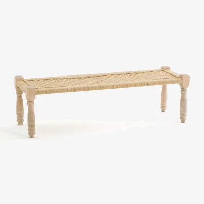 La Redoute Adas Mango Wood & Rope Indian Style Bench
