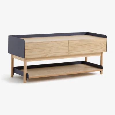 La Redoute Meti Oak and Metal Storage Bench