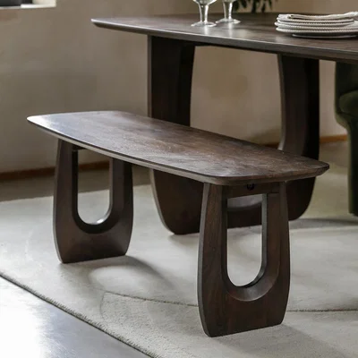 La Redoute Akron Curved Mango Wood 2 Seater Dining Bench (120 cm)
