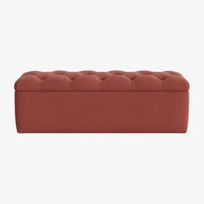 Loaf Button Top Ottoman Storage Bench (Summer Pudding Clever Linen)