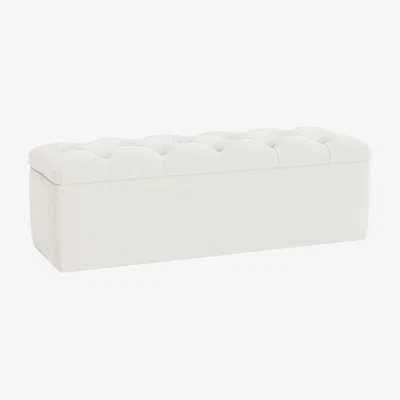 Loaf Button Top Ottoman Storage Bench