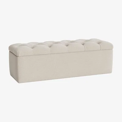 Loaf Button Top Ottoman Storage Bench