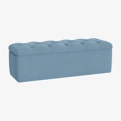 Loaf Button Top Ottoman Storage Bench
