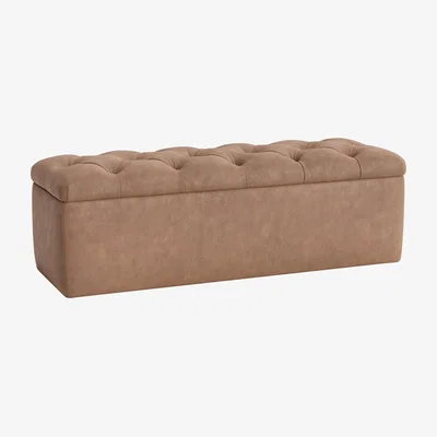 Loaf Button Top Ottoman Storage Bench
